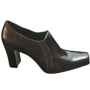 Franco Sarto Ankle Boots Vintage 1990s Y2K black genuine leather square toe 8.5